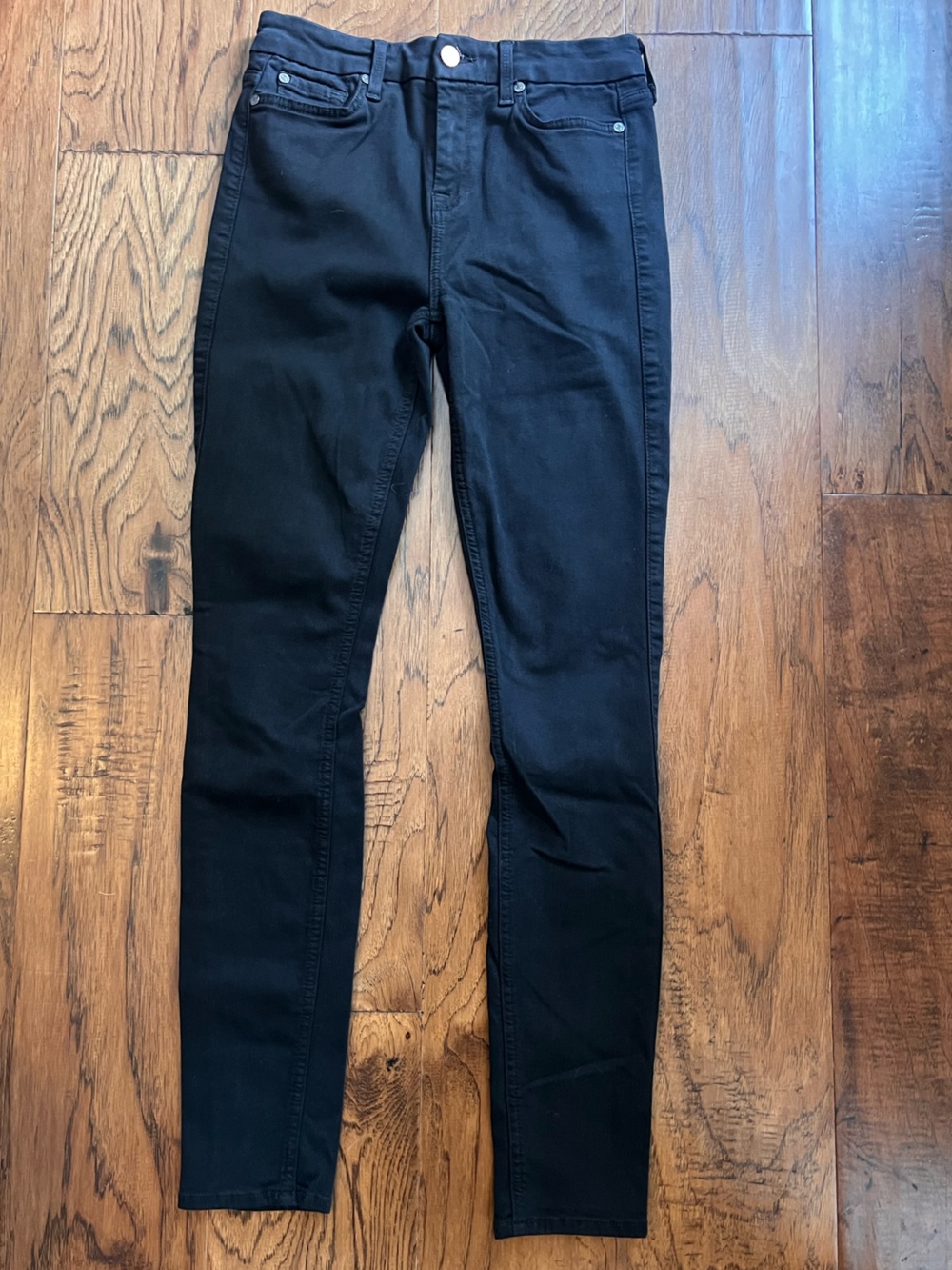 7 For All Mankind Black Skinny Jeans - High Rise Stretch